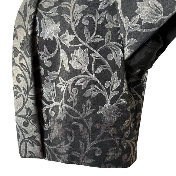 JR Nites Womens Silver Black Bolero Cap Sleeve Jacket Open Whimsigoth Y2K sz 12 - Picture 9 of 16